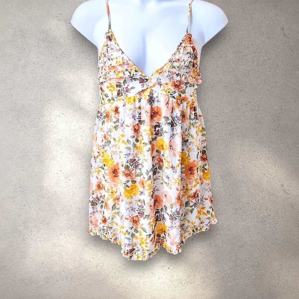 Trixxi New Juniors Floral Print Sleeveless Asymmetrical Hem Mini Dress Size XL